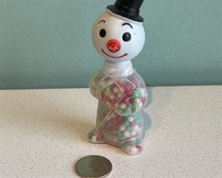 Vintage plastic snowman candy container never opened