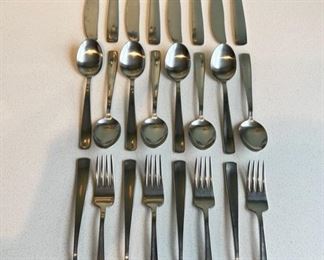 Vintage Gense Sweden stainless steel serving for 8 flatware set.  24 pieces in total