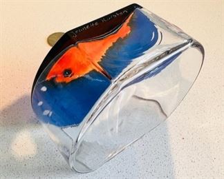 Cute fish bowl art glass piece by Jeanette Korsten 