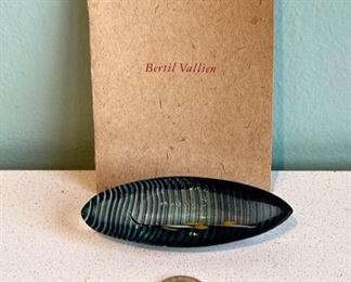 Bertil Vallien for Kosta Boda mini ‘Boat’ sculpture, signed and with original label