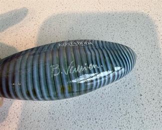 Bertil Vallien for Kosta Boda mini ‘Boat’ sculpture, signed and with original label