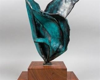 83	Rose Van Vranken Fragment Series # 9 Sculpture	Rose Van Vranken (American, New Jersey, 1918-2013) bronze sculpture. "Fragment Series # 9". 8 1/2" H x 5" W x 15" H. From the collection of the Salmagundi Club.
