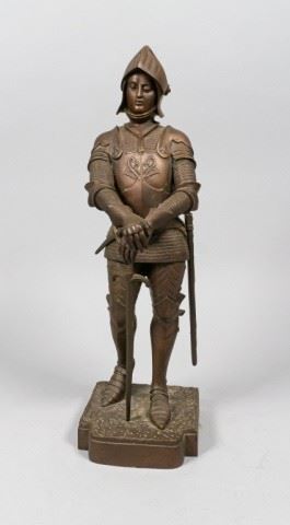 369	G Omerth Bronze Sculpture of Soldier	Georges Omerth (French 1895 - 1925) - Signed G. Omerth and stamped with foundry mark for VRAI Bronze Garanti - Paris. 18" H X 5 1/4" L
