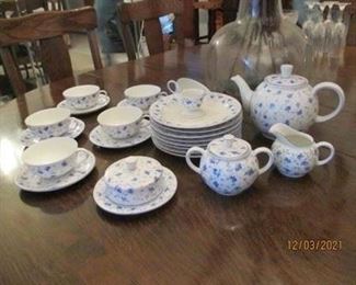 Beautiful blue and white china tea set 