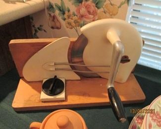 Very old and primitive meat slicer