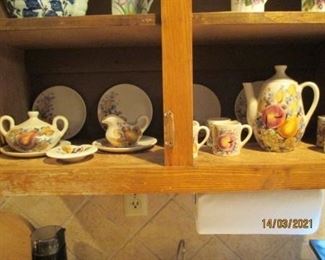 Coffee service with cups and saucers