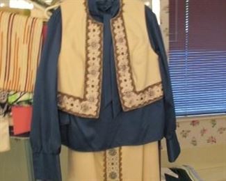 3 piece outfit.  wool vest and skirt.  beautiful embroidiery