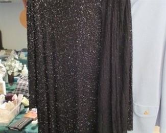 Very pretty beaded dress and blue knit two piece outfit.  Size - xxl