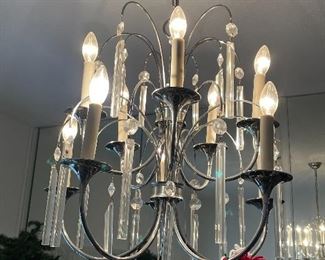 Beautiful glass chandelier.  Pristene condition.  