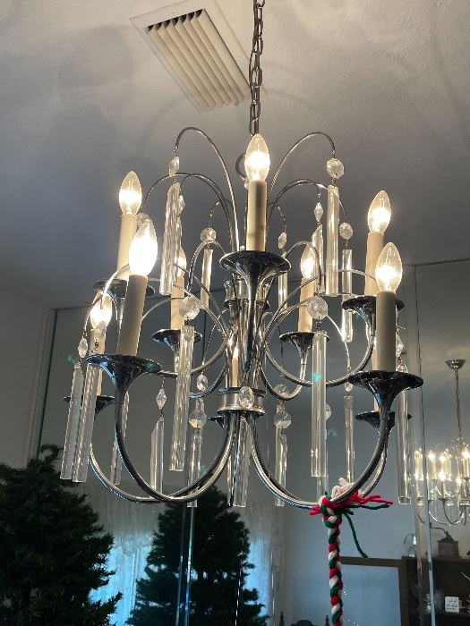 Beautiful glass chandelier.  Pristene condition.  