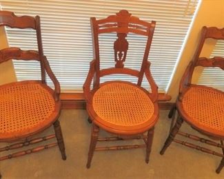 Eastlake Victorian Cane Seat Chairs