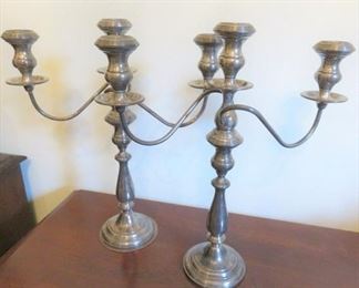 Vintage Empire Sterling Silver Weighted Candelabras
