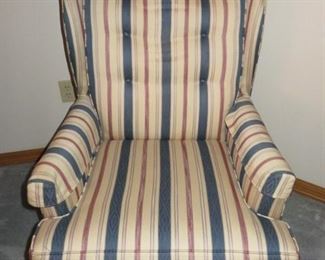 Pair Stripe Upholstery Arm Chairs