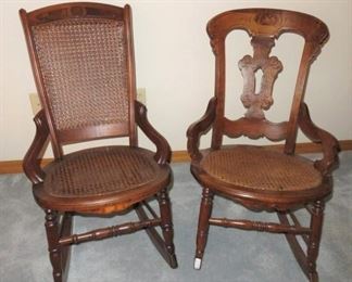 Eastlake Cane Seat Rocking Chairs