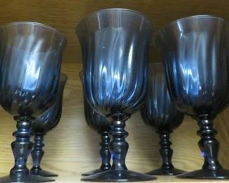 Vintage Blue Glass Stemware