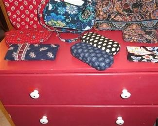 Red Chest of Drawers & Matching Floor Lamp Table