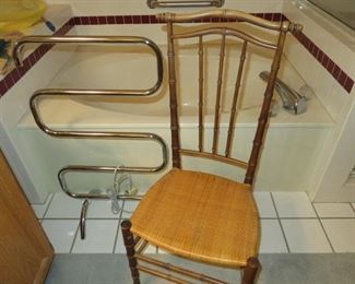 Towel Warmer, Faux Bamboo Vanity Chair