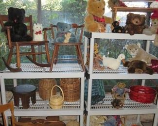 Kids Rocking Chairs, Bench & Stuffed Bears