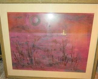 Signed Rita Shumaker Acrylic on Fabric Painting