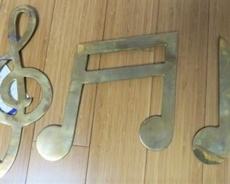 Brass Music Notes Wall Decor  