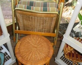 Folding Lawn Chairs/ Rattan Stool