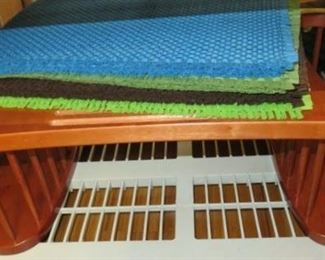 Teak Wood Finish Bed Serving Tray Reading Table 