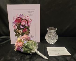 NIB Waterford 1998 Mother's Day Vase w Flowers