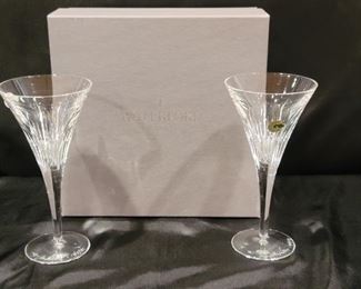 NIB Waterford Crystal Flutes, Signed by Artist