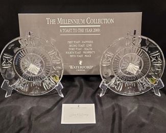 NIB Waterford Dessert Plates, The Millennium