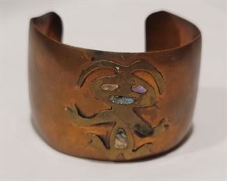 Copper & Brass w Abalone Cuff Bracelet