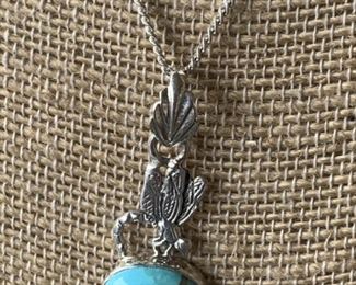 Sterling Silver and Turquoise Dragonfly Necklace