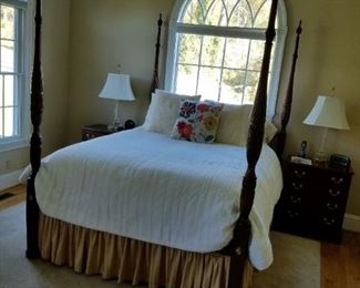 Bedroom #1: Henkel Harris bedroom set, Queen 4 poster bed, matching night tables and 2 matching dressers