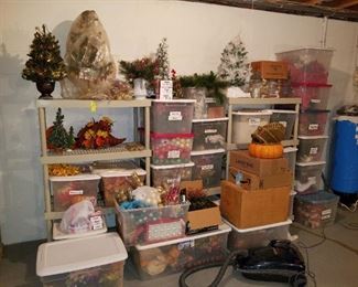 Christmas and holiday wreaths & decorations (basement pictures, nothing is staged yet)