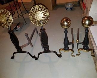 2 pair andirons