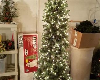 pre-lit 9 foot "skinny" Christmas tree