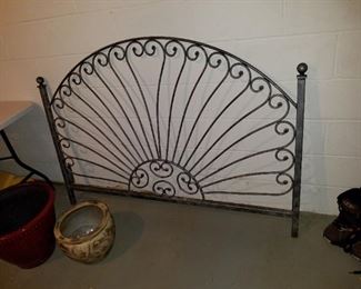 HEAVY iron bed, head and footboard (footboard not yet pictured)