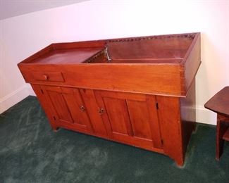 antique, copper lined dry sink. 61" long x 20" deep x 34" tall