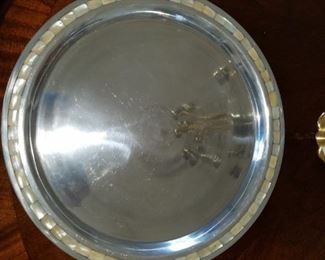 Towle tray with Mother of Pearl edging. Never used
