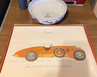 Car Art & "Mercedes" Porcelain Bowl by Tiffany.