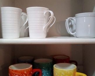 White and Colorful Mugs