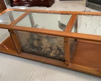 Hand Crafted Coffee Table with Encased Pheasants