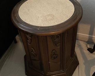 Round Marble Top Side Table