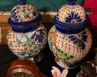 Talavera Ginger Jars, Mantel Clock