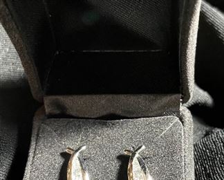 Assorted Costume Jewelry CZ some 925 Sterling, 14K Gold Plated CZ Pierced Earrings