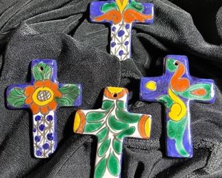 Talavera Crosses Approximately 2" Each