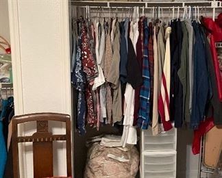 Assorted Men & Women's Clothing, Pillows, Linen, Assorted Fabric