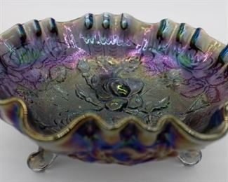 Carnival Glass Footed Bowl