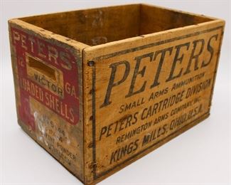 Vintage Peters Wooden Ammo Box