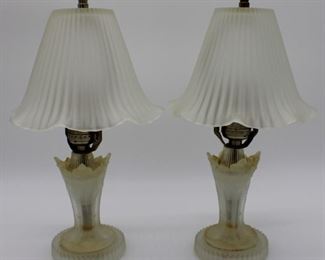 Vintage Glass Shade Table Lamps