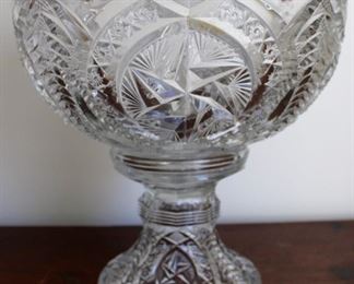 Cut Glass Punch Bowl Set